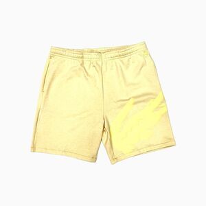 Lacoste Men's Big Croc‎ Organic Cotton Fleece Shorts Yellow $105 Sz L New